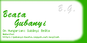 beata gubanyi business card
